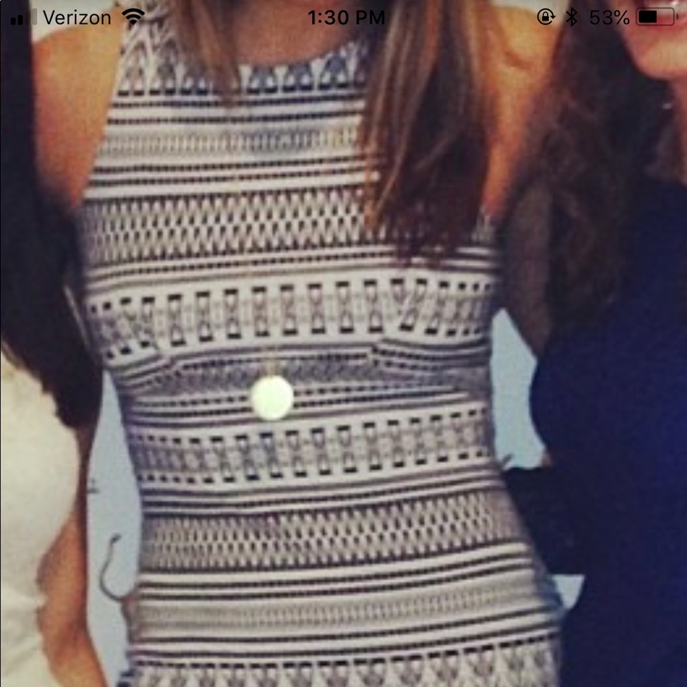 Bar III bodycon black and white dress